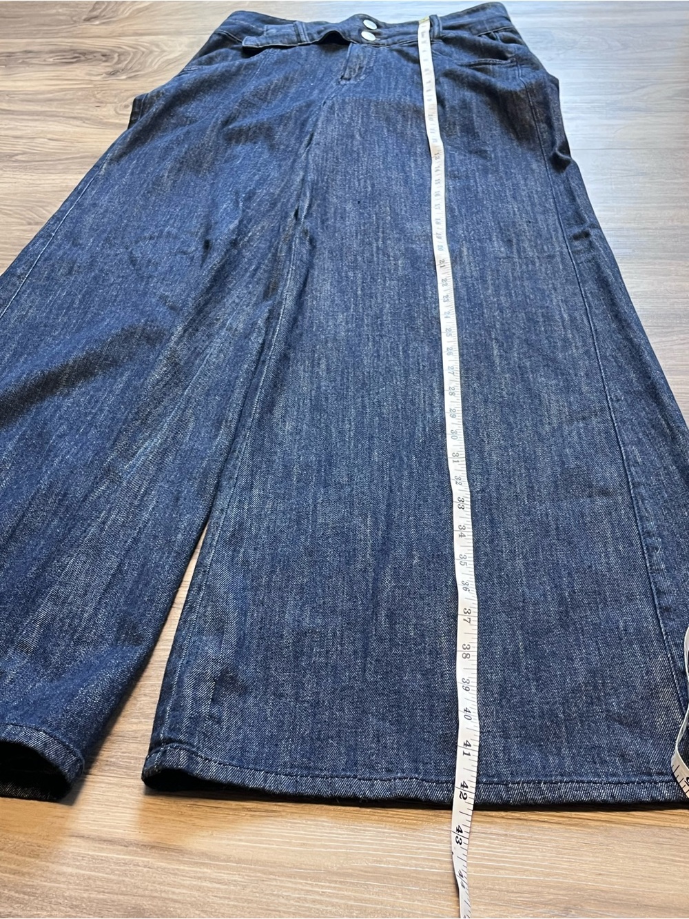Anthropologie Pilcro High-Rise Wide-Leg Trouser Jeans Dark Wash Size 28 - Picture 9 of 10